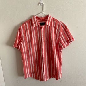 Men’s coral button down shirt